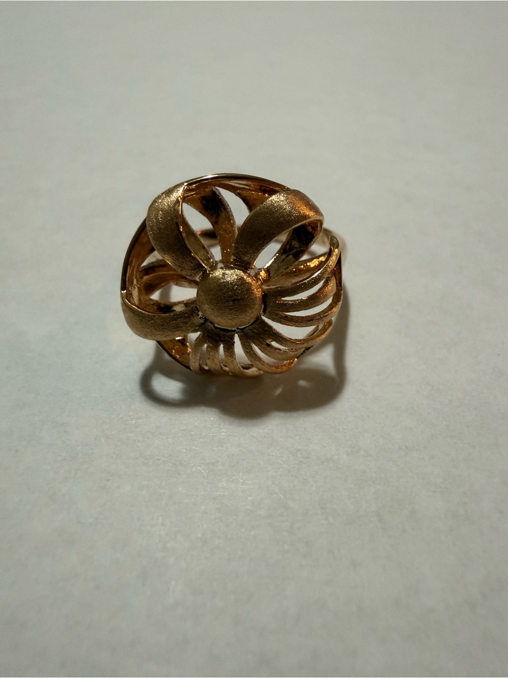 18k Gold Electroplated with  Unique  Design Statement Ring